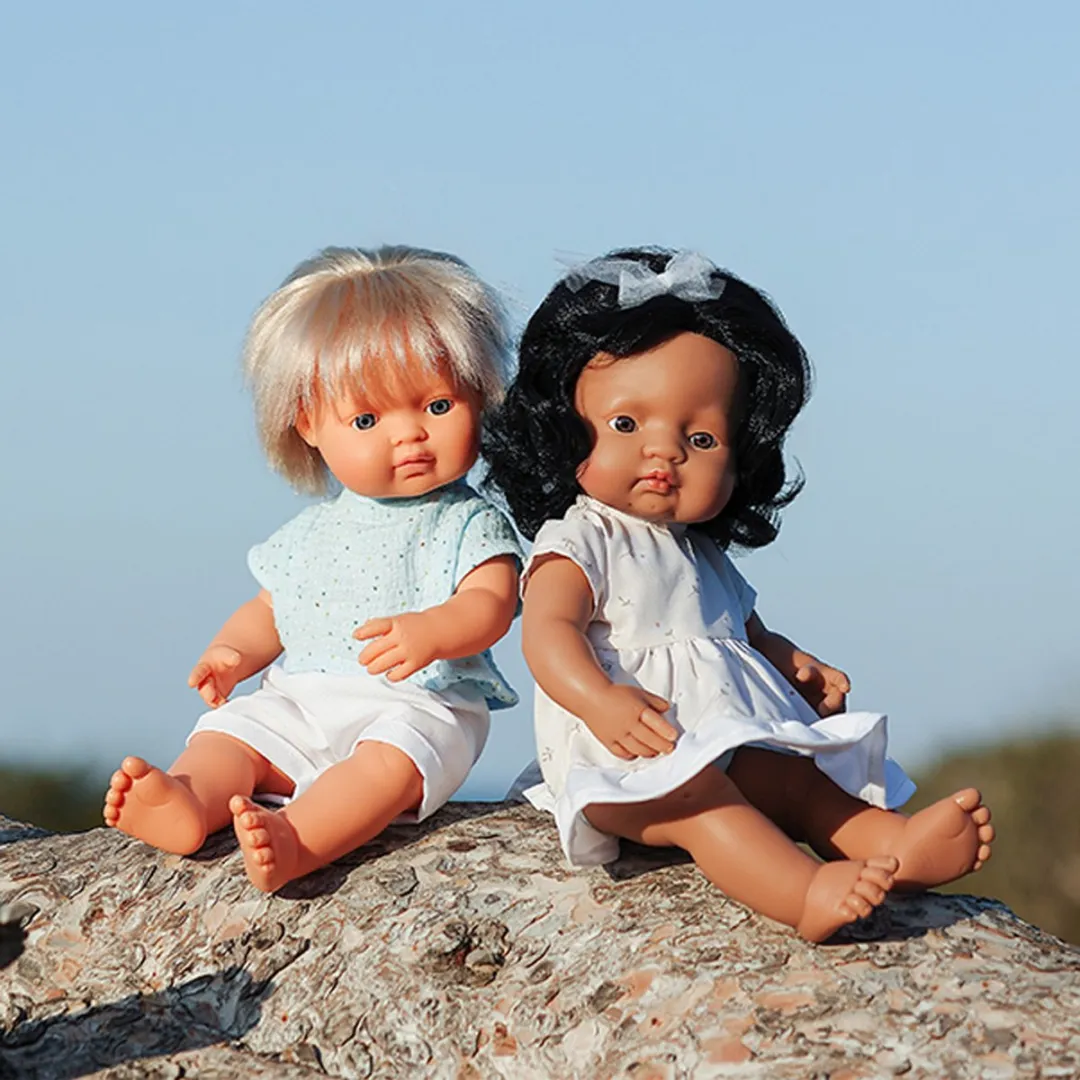 Miniland Pop Europese Jongen Blondharig 38cm 33201 - Multicolor