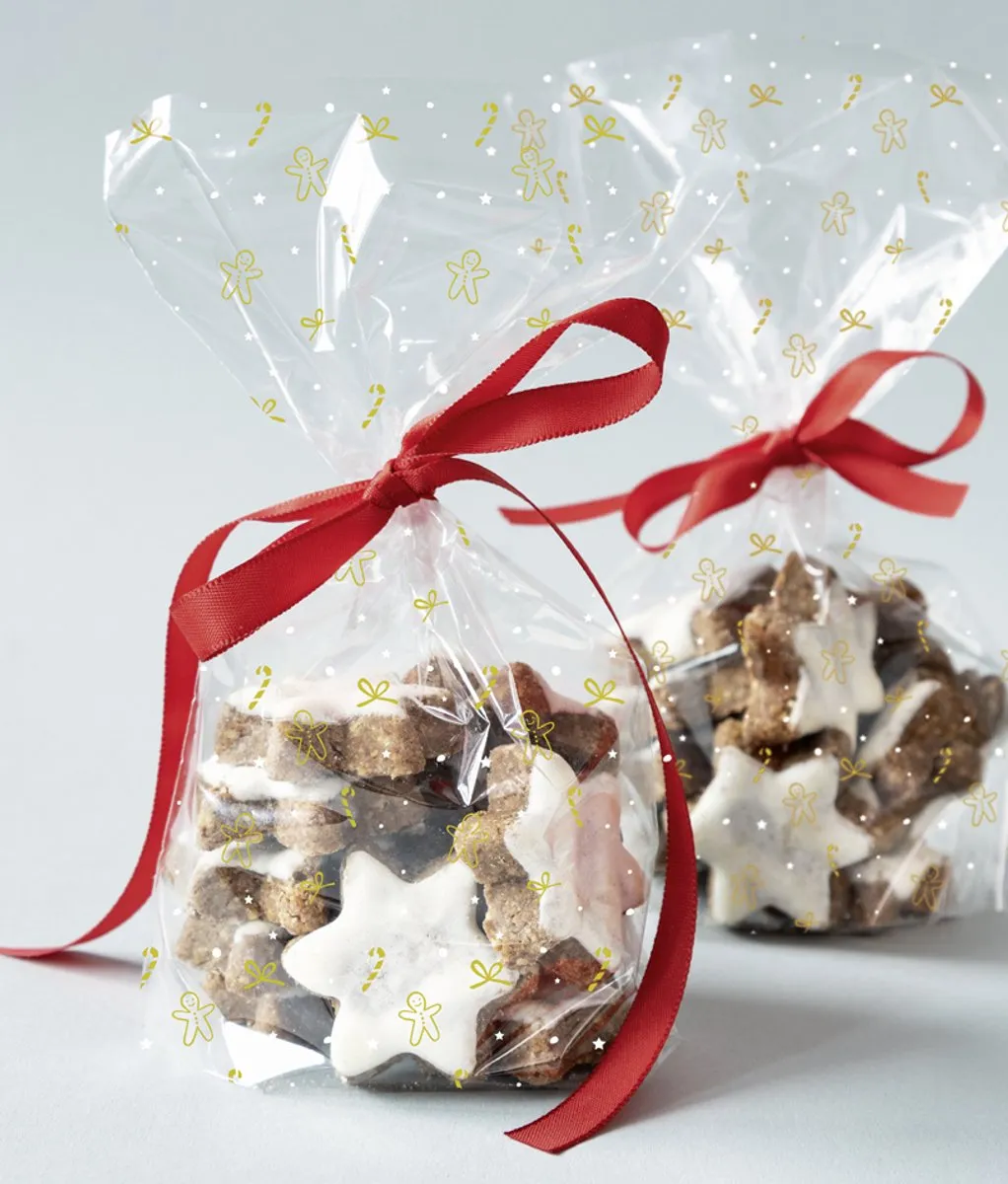 Folia Kerstcadeauzakjes 95x160mm - Goud - 10 Stuks