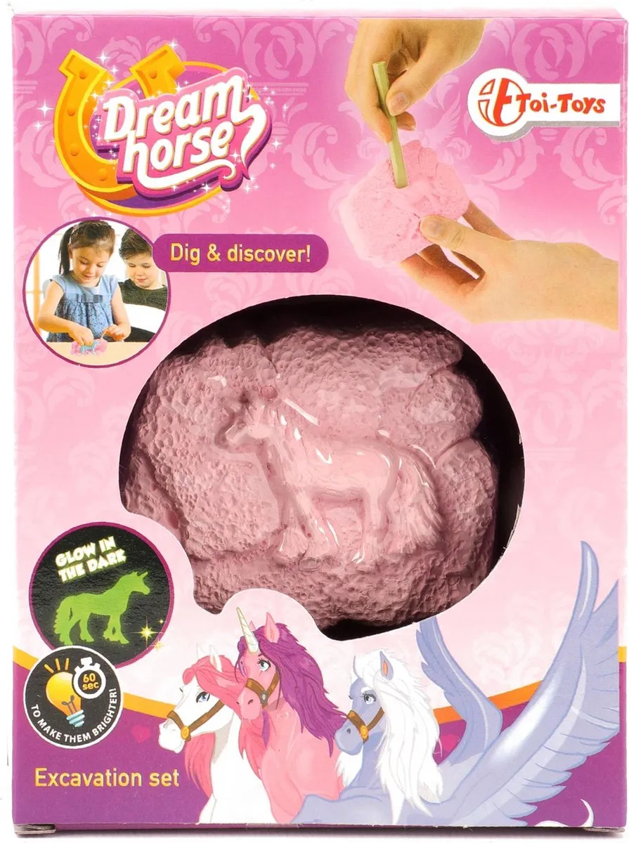 Toi-Toys Uithaksteen Paard 7cm - Roze