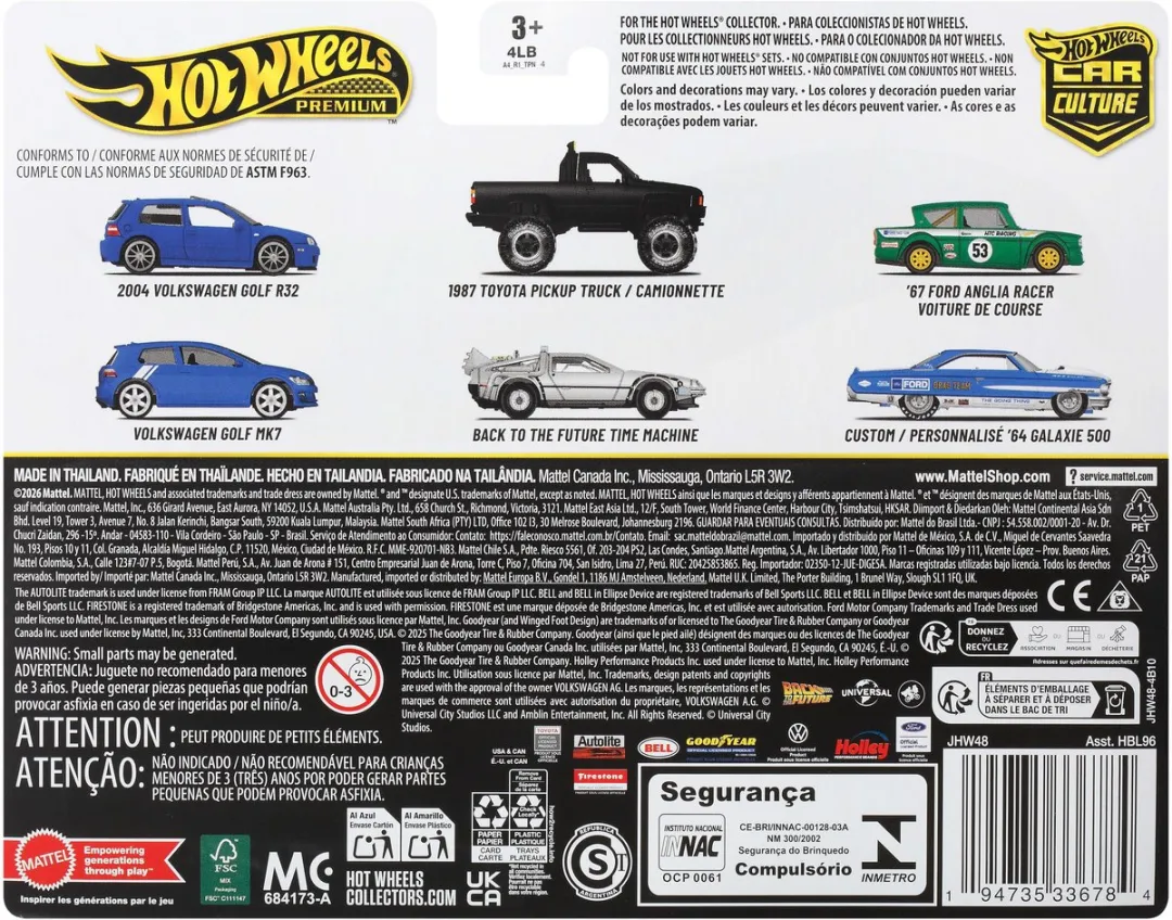 Hot Wheels Premium Car Culture Set JHW48 - Back To The Future & Toyota Pickup