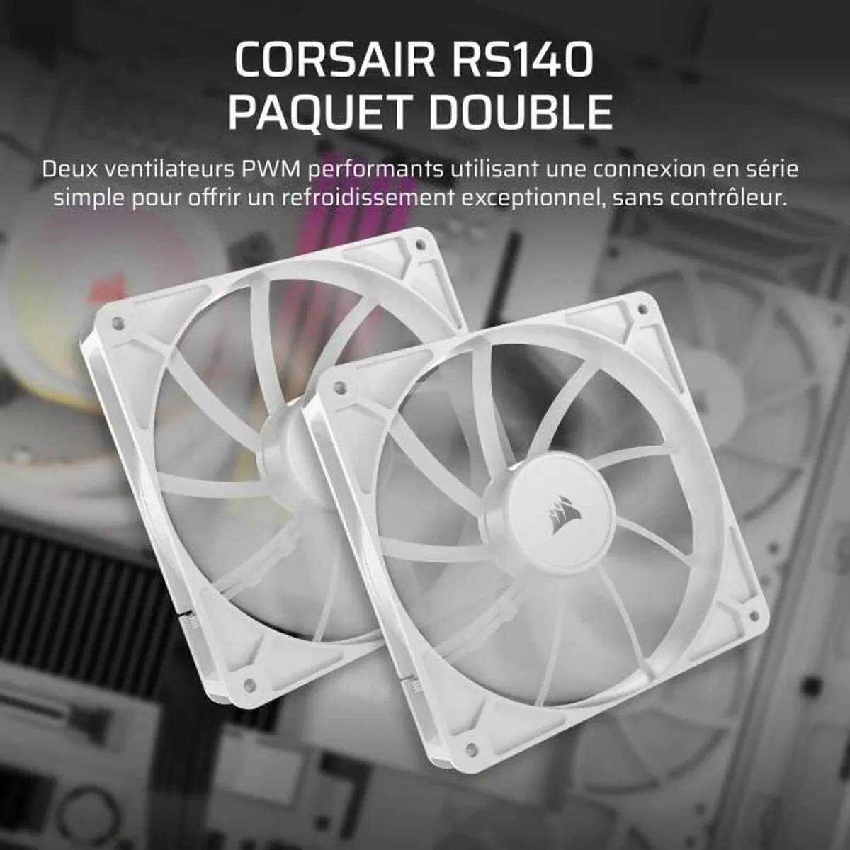 Corsair RS140 CPU-ventilator - 2x 14cm Wit