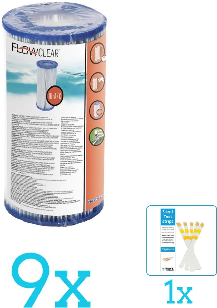 Bestway Flowclear Filtercartridge Type III 58012-Wit
