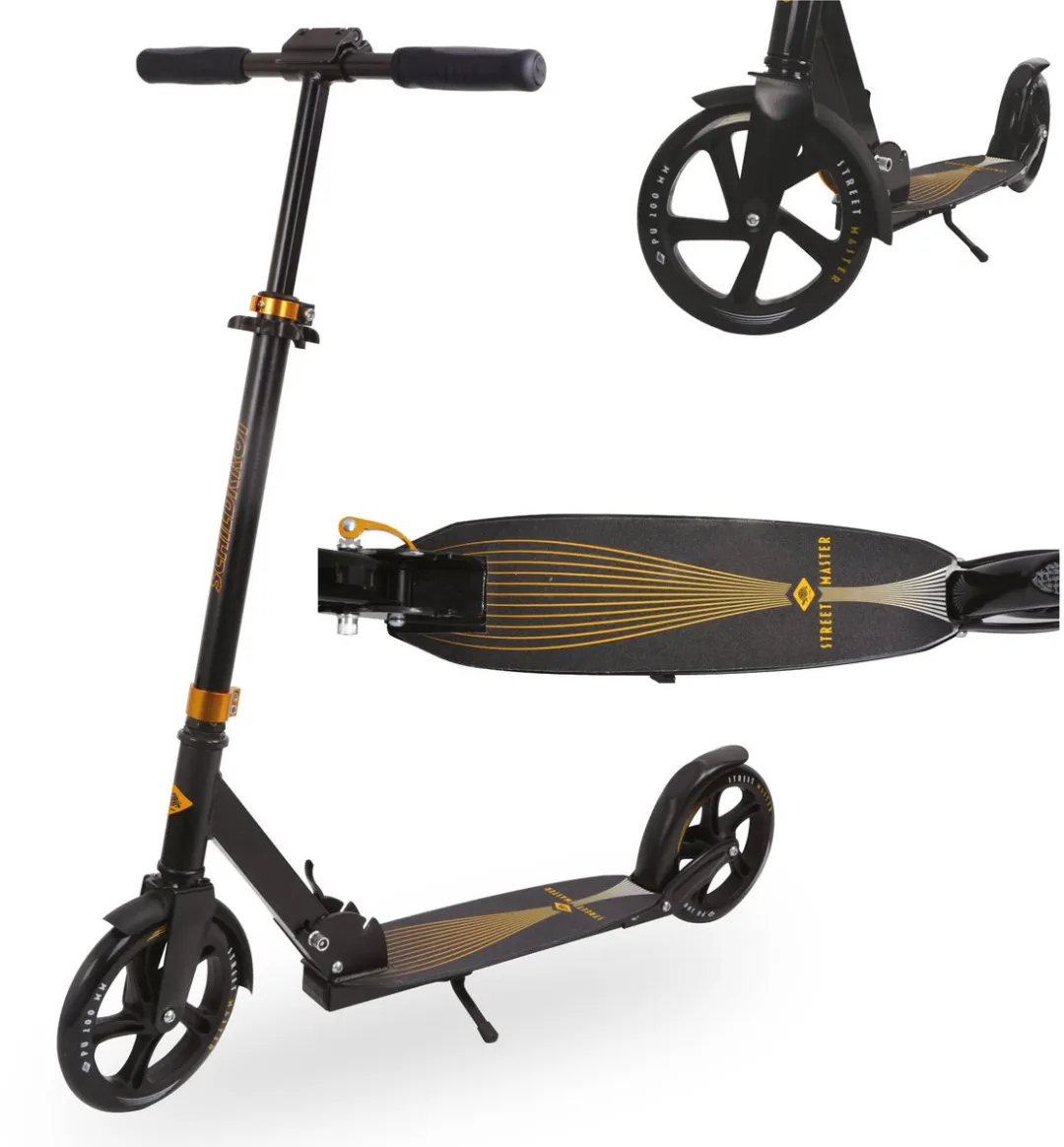 Schildkröt City Scooter Street Master 2.0 200mm - Zwart-Goud