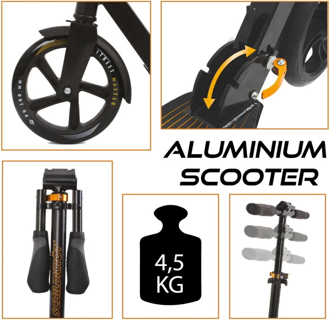 Schildkröt City Scooter Street Master 2.0 200mm - Zwart-Goud