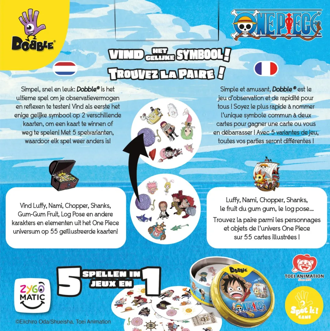 Asmodee Dobble One Piece Kaartspel - 2-6 Spelers