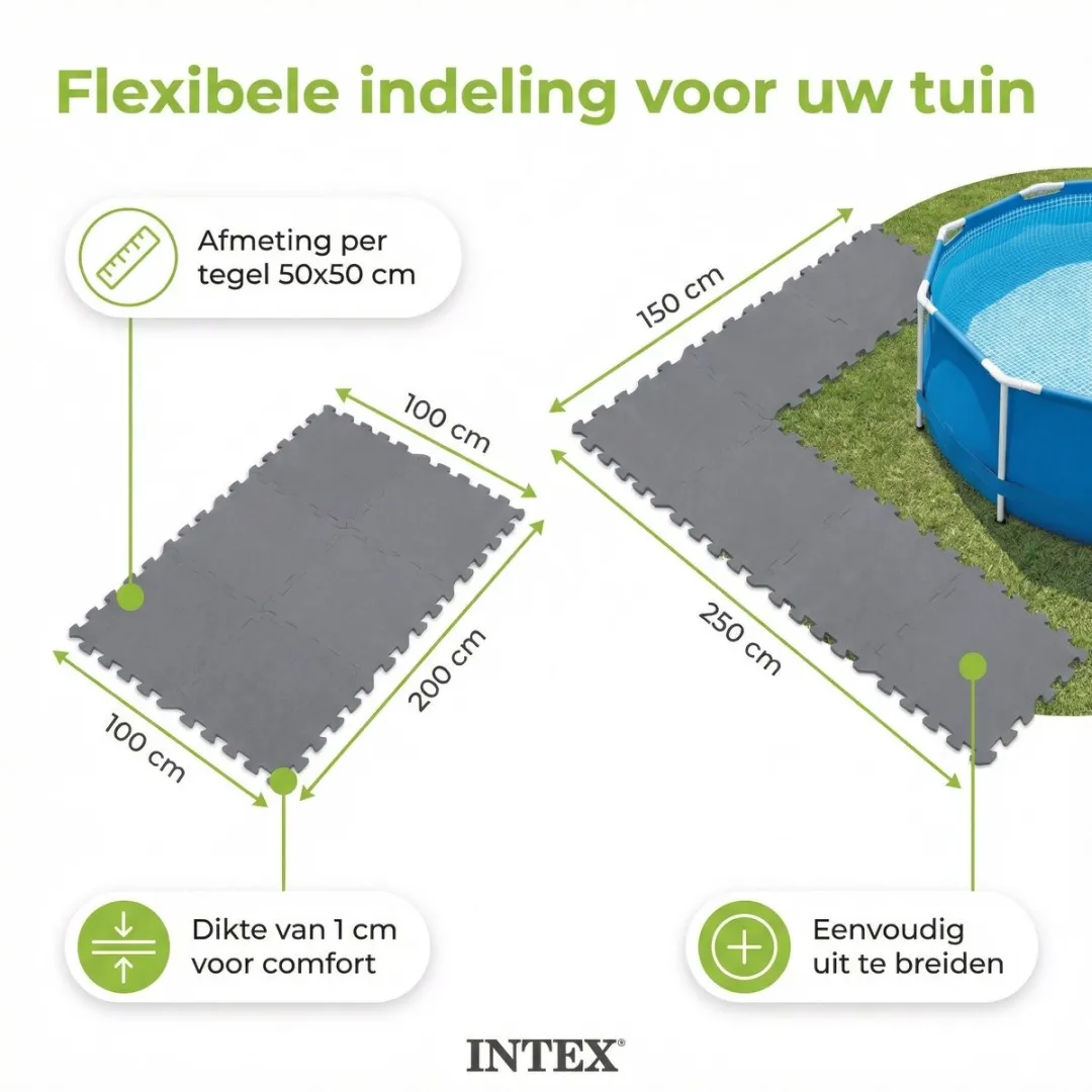 Intex Zwembadtegels 50x50cm 20-delig - Blauw