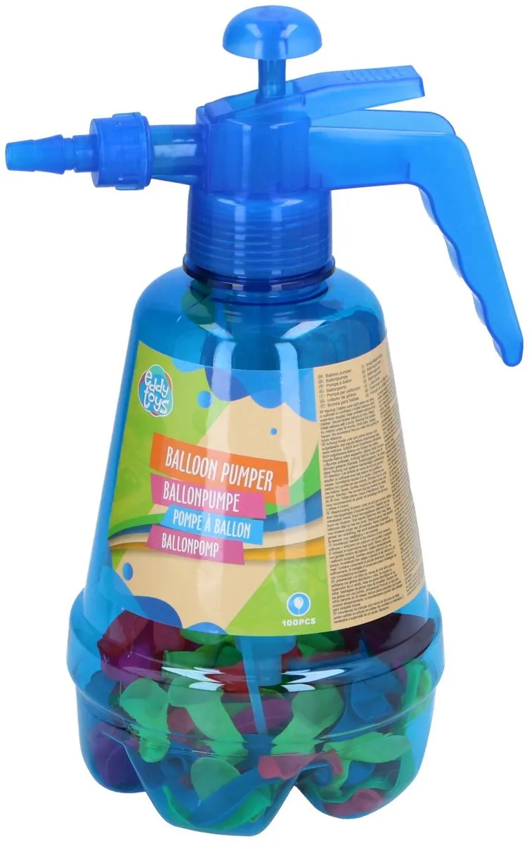 Eddy Toys Ballonnenpomp - 100 Ballonnen Assorti - 1 Willekeurige Kleur