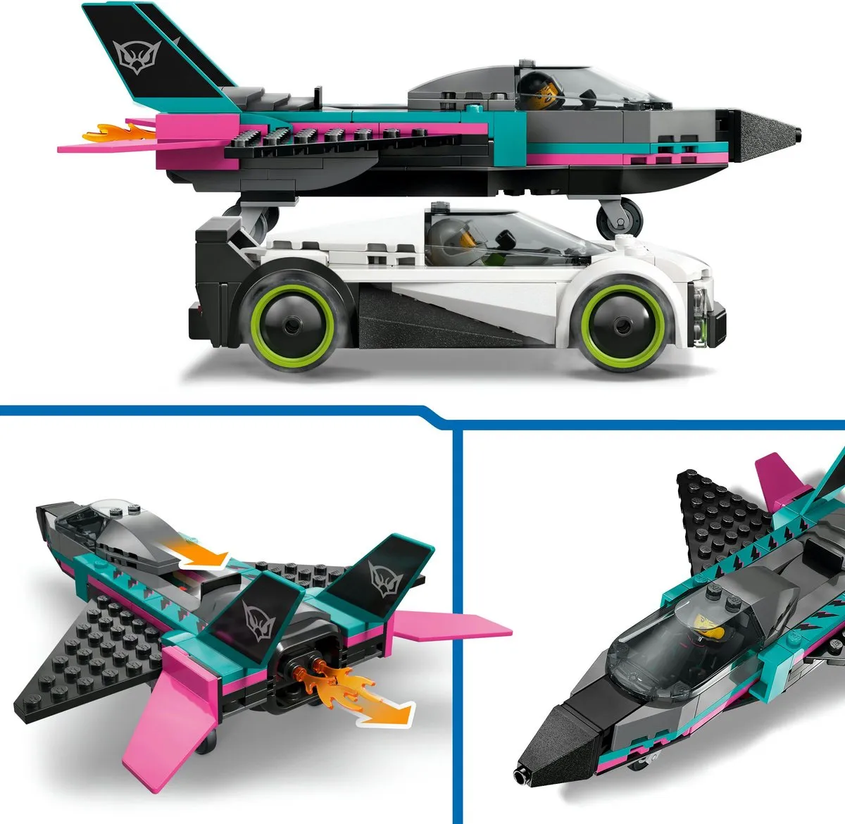 LEGO City Düsenflieger vs. Rennauto Race Set 259 Stukken - 2 Minifiguren - Multicolor - afbeelding 6 van 6