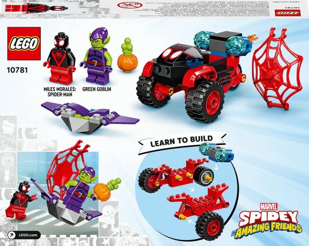 LEGO Marvel Spider-Man Miles Morales Tech Driewieler 10781 - 59 Stukken