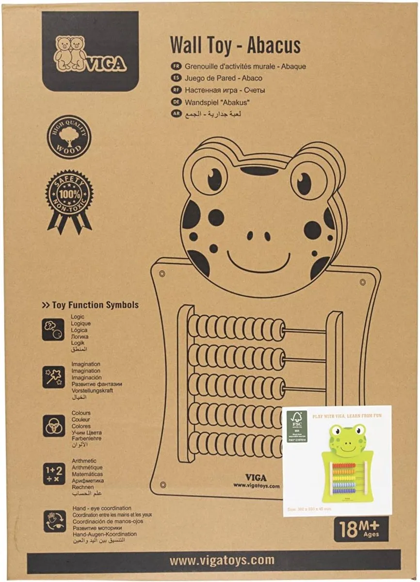 Viga Toys Kikker Telraam Junior 55cm Groen