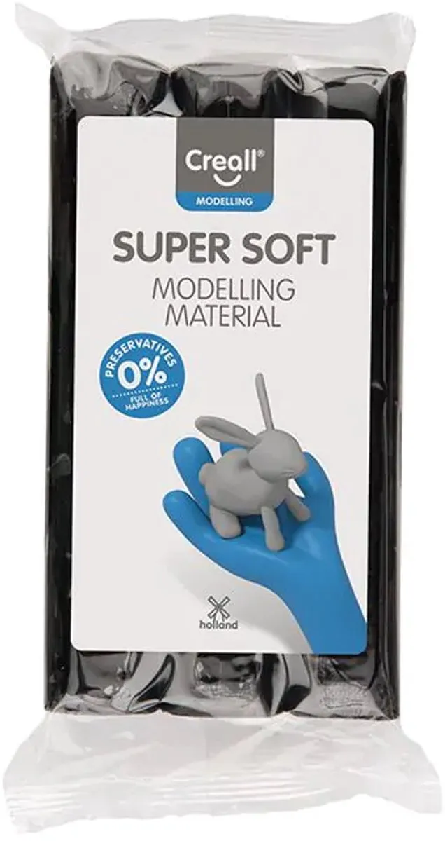 Creall Supersoft Boetseerklei Zwart 500g