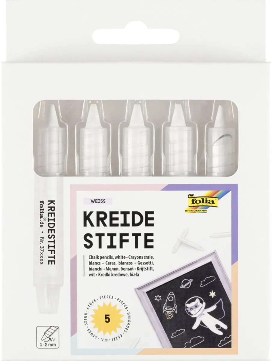 Folia Krijtpennen Set Wit