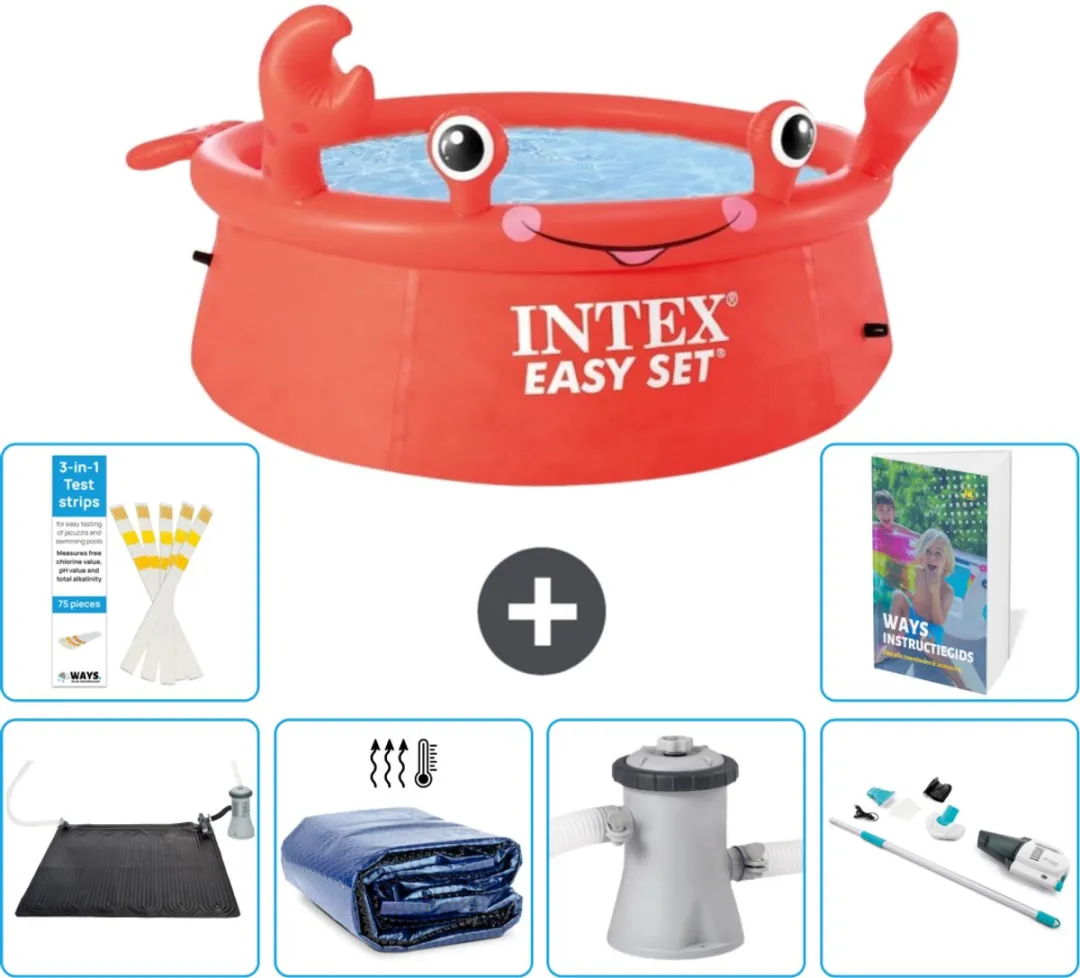 Intex Easy Set Zwembad 183x51cm - Rood - 880L - 7-delig
