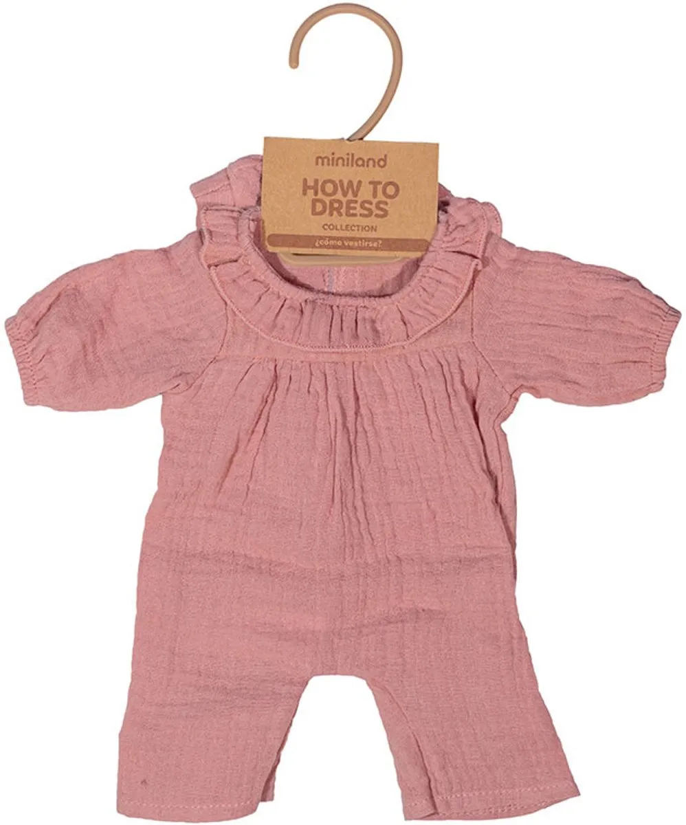 Miniland Poppen Pyjama met Muts 38cm - Multicolor
