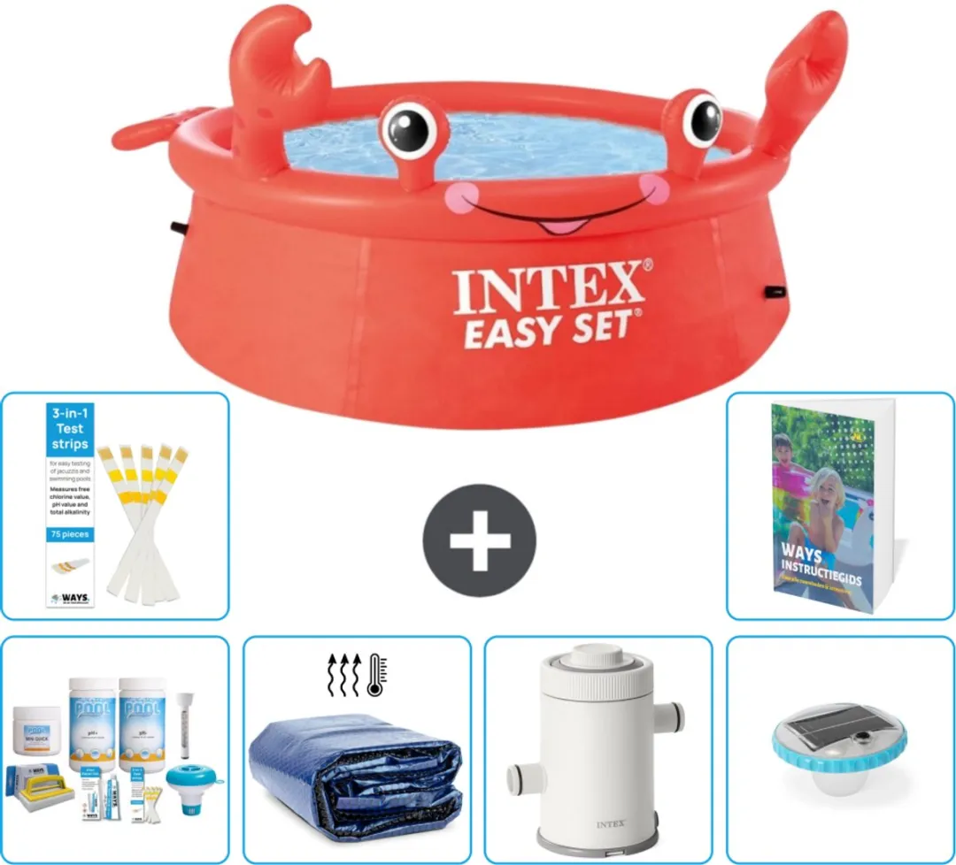 Intex Easy Set Zwembad 183x51cm Rood - 880L - 7-delig