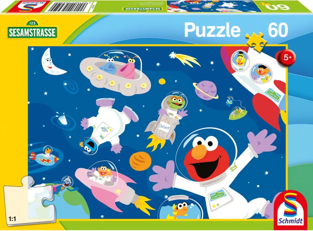 Schmidt Spiele Sesamstraat In de ruimte Puzzel 60 Stuks