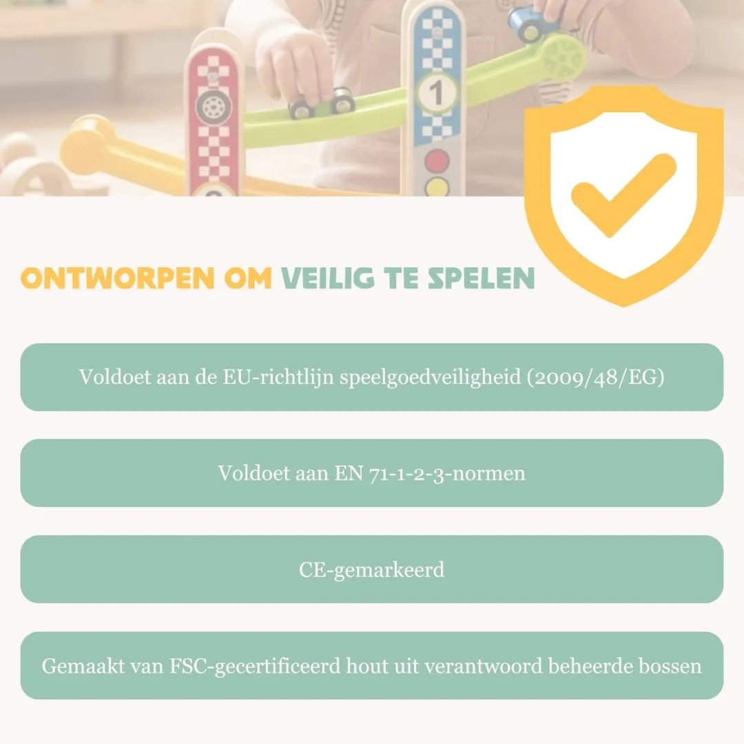 Tooky Toy Houten Knikkerbaan Multicolor - 5-delig - afbeelding 6 van 6