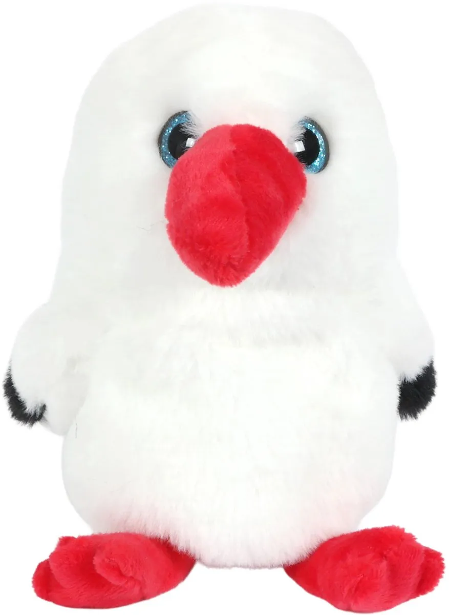 PIA Soft Toys Ooievaar Pluche Knuffel 16cm - Wit/Zwart