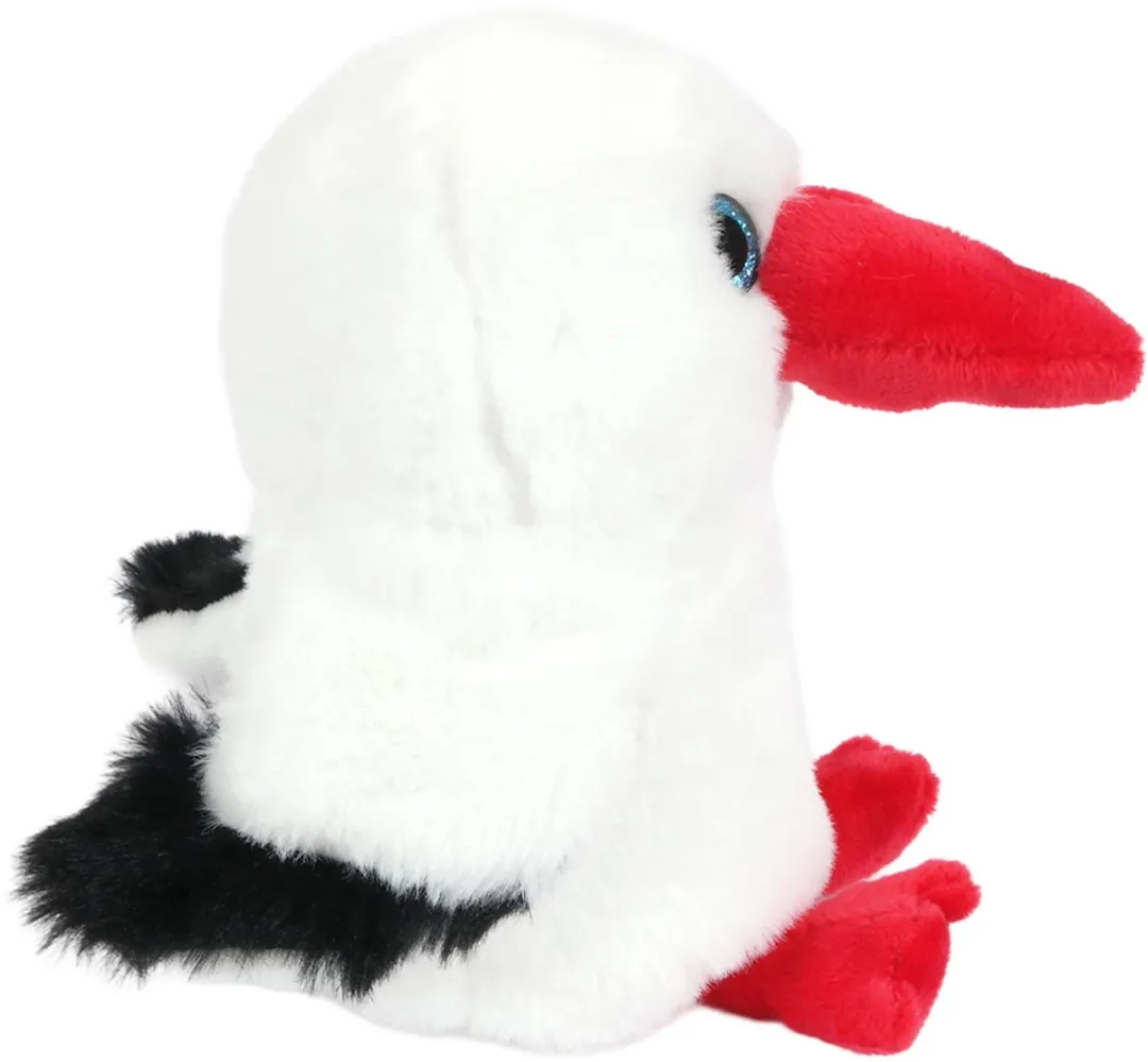 PIA Soft Toys Ooievaar Pluche Knuffel 16cm - Wit/Zwart