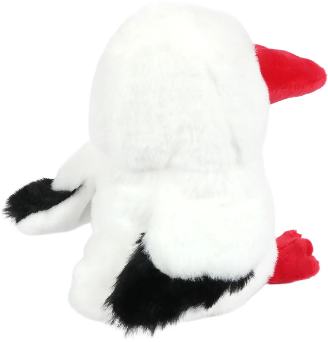 PIA Soft Toys Ooievaar Pluche Knuffel 16cm - Wit/Zwart