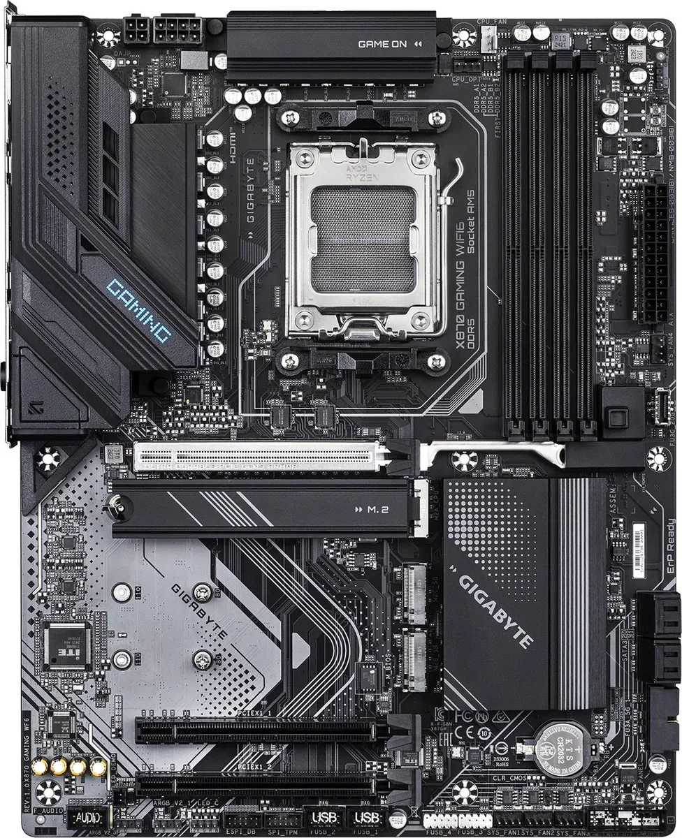 Gigabyte X870 GAMING WIFI6 AM5 Moederbord - ATX - DDR5 - Wi-Fi 6