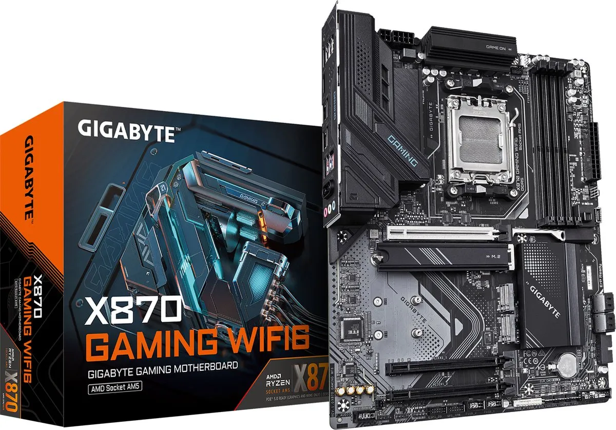 Gigabyte X870 GAMING WIFI6 AM5 Moederbord - ATX - DDR5 - Wi-Fi 6