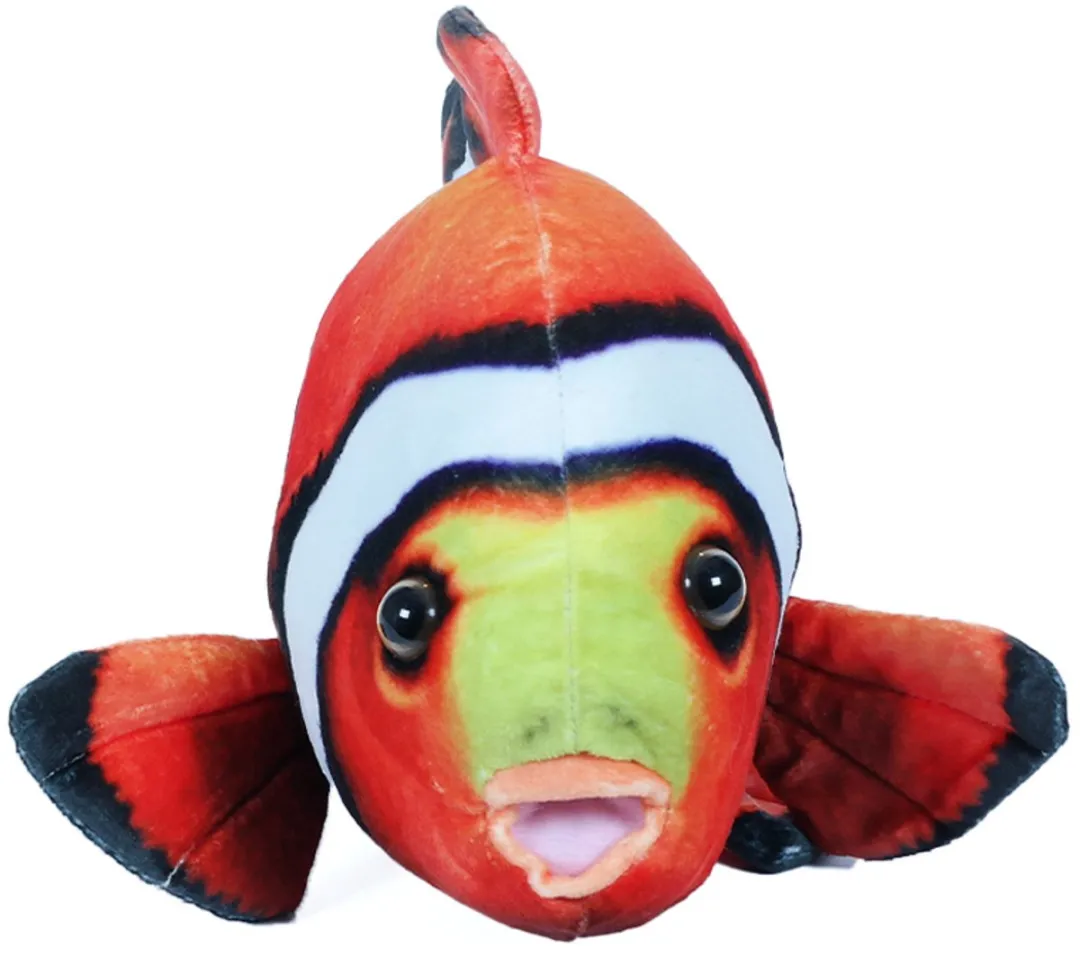PIA Soft Toys Clownvis Knuffel - 38 cm - Oranje/Wit