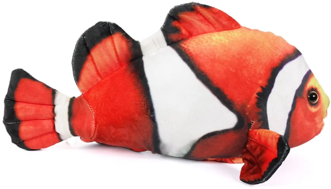 PIA Soft Toys Clownvis Knuffel - 38 cm - Oranje/Wit