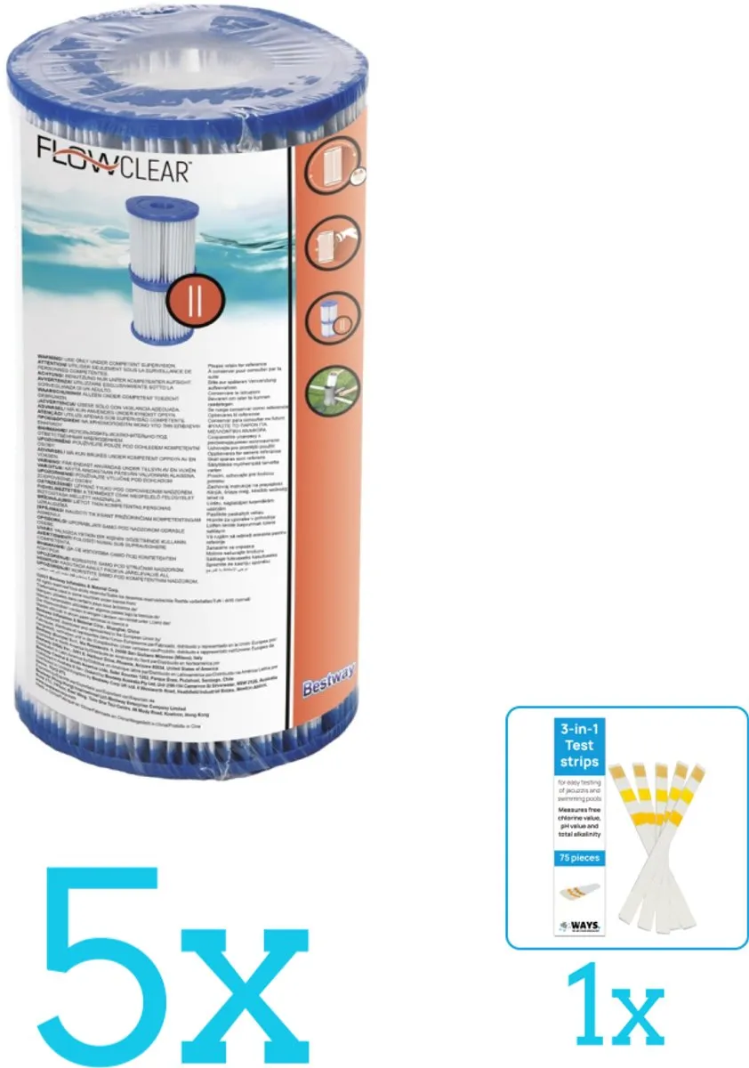 Bestway Flowclear Filtercartridge Type II 5-delig