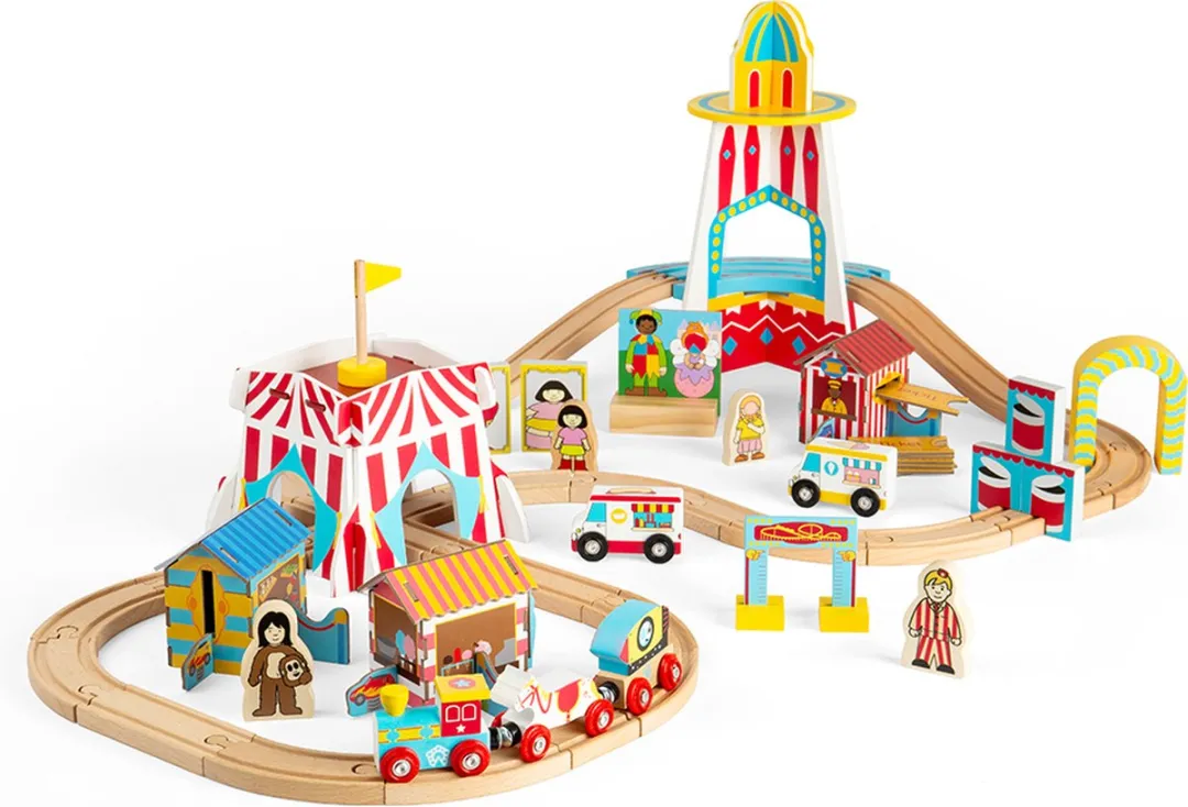BIGJIGS Pretpark Rails Treinbaanset BJT290