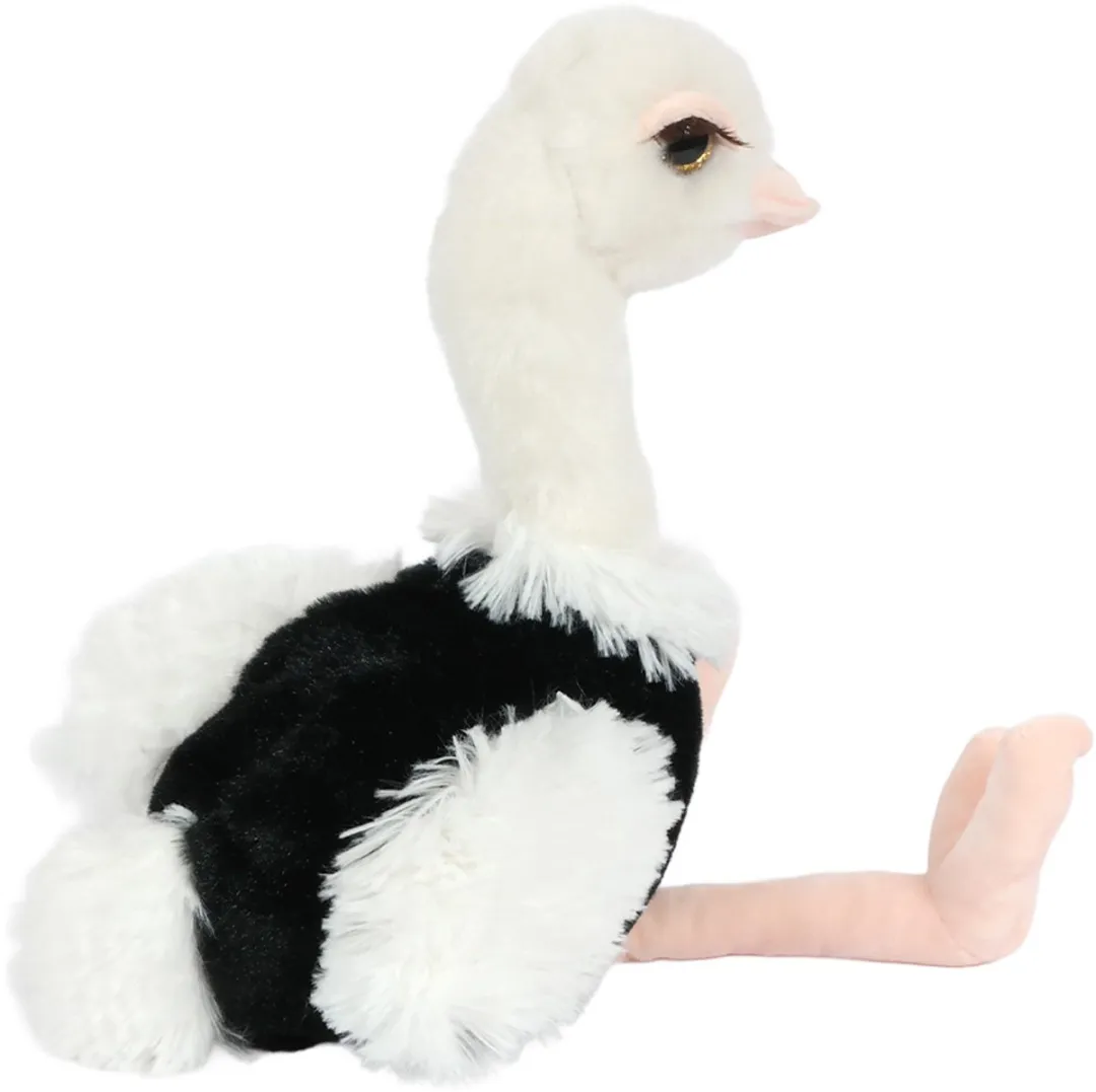 PIA Soft Toys Struisvogel Knuffel - 24cm - Zwart/Wit