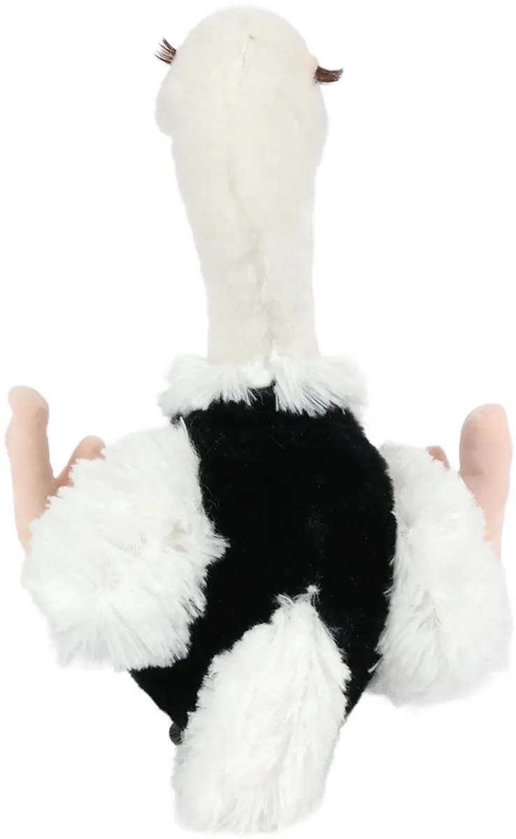 PIA Soft Toys Struisvogel Knuffel - 24cm - Zwart/Wit