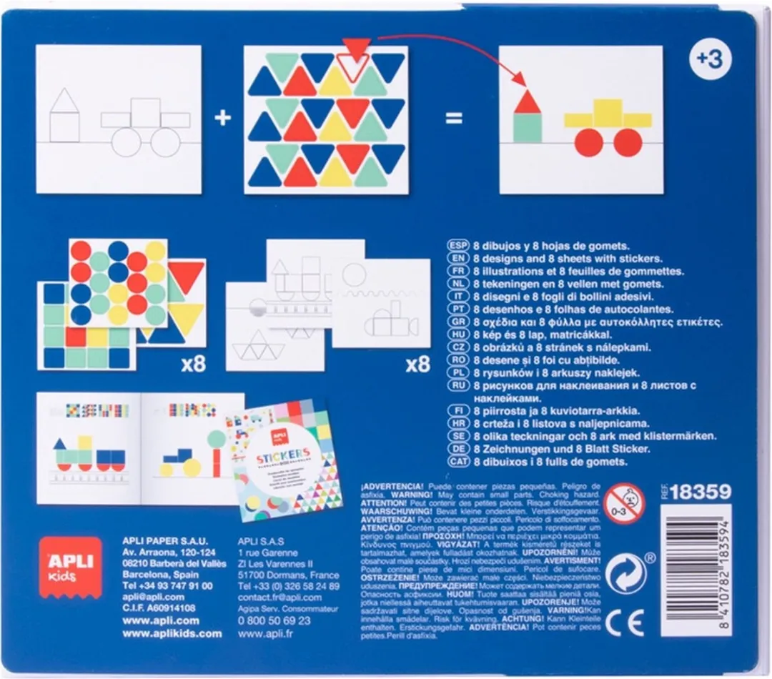 Apli Kids Geometrische Voertuigen Stickerspel - Multicolor