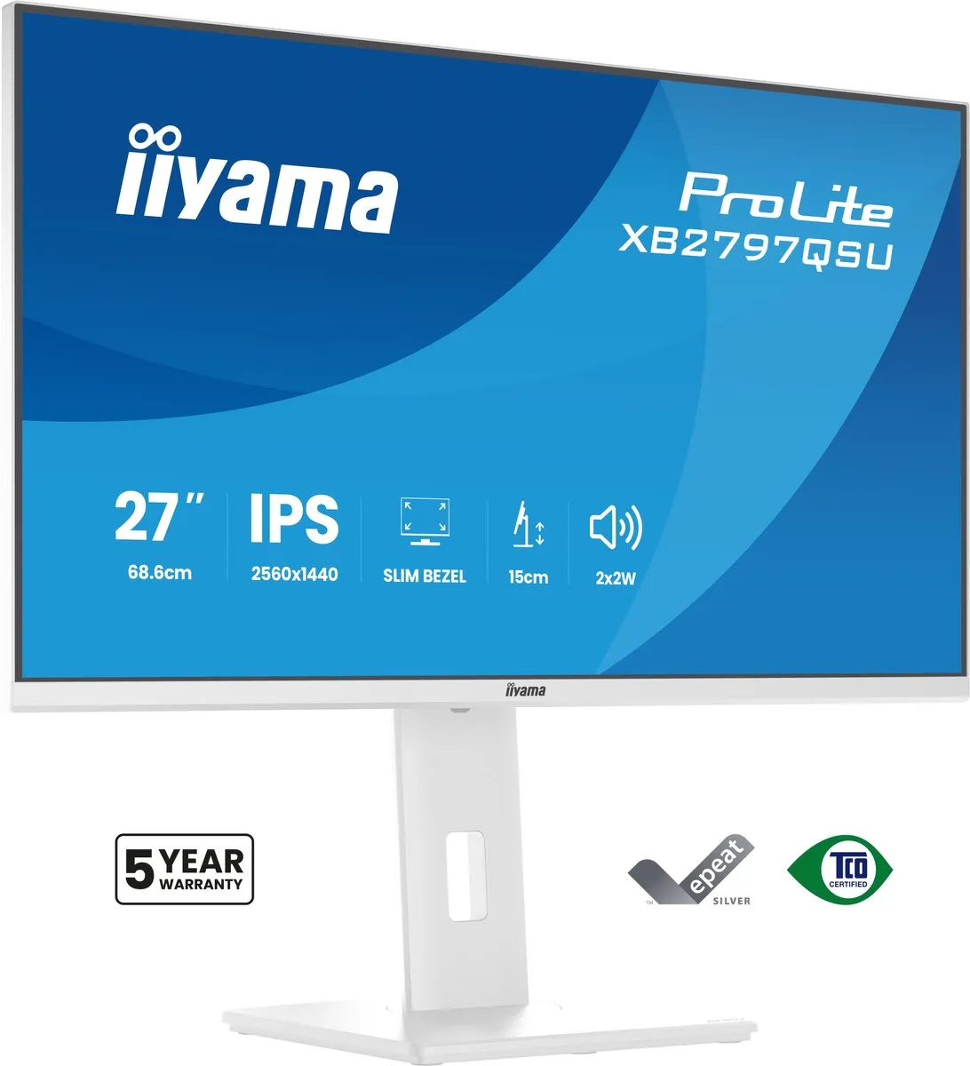 iiyama ProLite XB2797QSU-W1 Monitor 27" QHD IPS - Wit