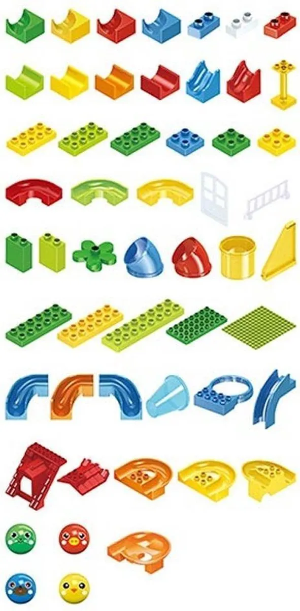 Toi-Toys Blocks Bouwblokken Knikkerbaan 133-delig - Rood