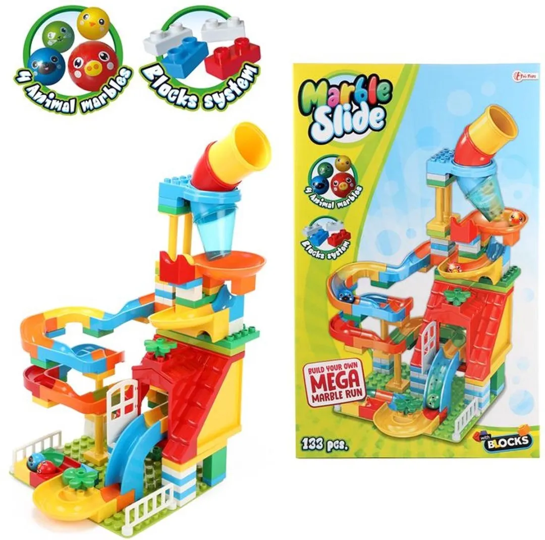 Toi-Toys Blocks Bouwblokken Knikkerbaan 133-delig