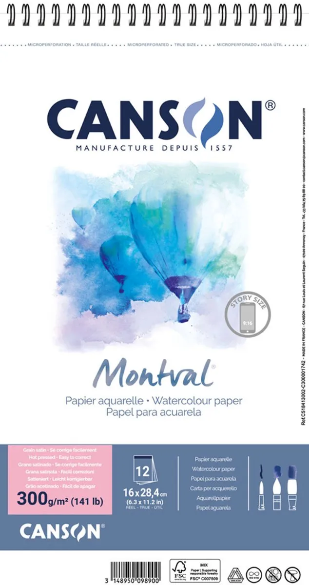 Canson Aquarelblok Montval 240x320mm - 300g