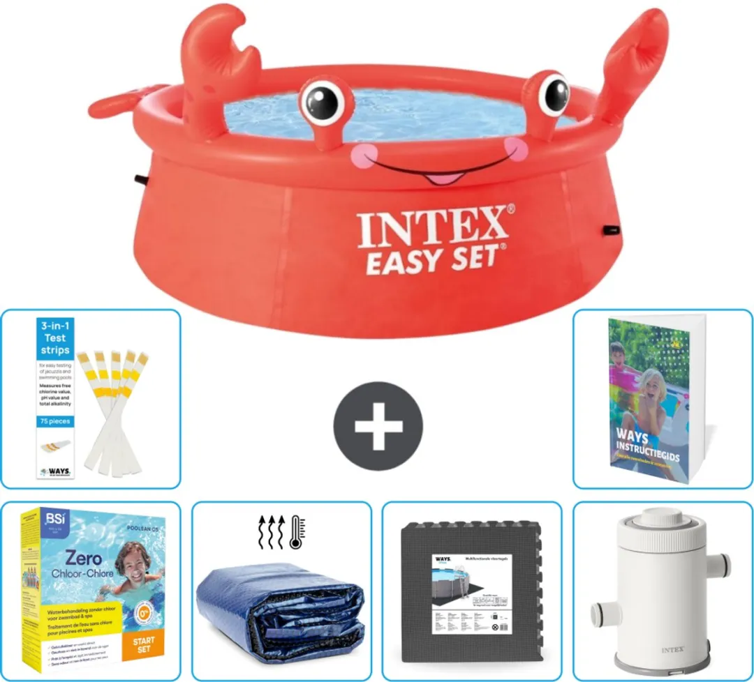 Intex Easy Set Rond Zwembad 183cm Rood - 880L - 7-delig