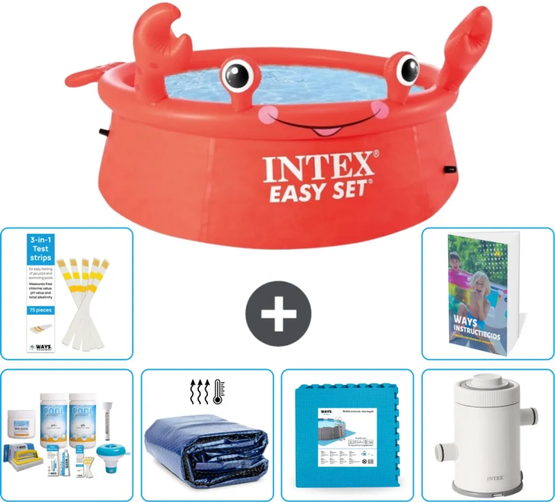 Intex Easy Set Rond Zwembad 183cm Rood - 880L - 7-delig