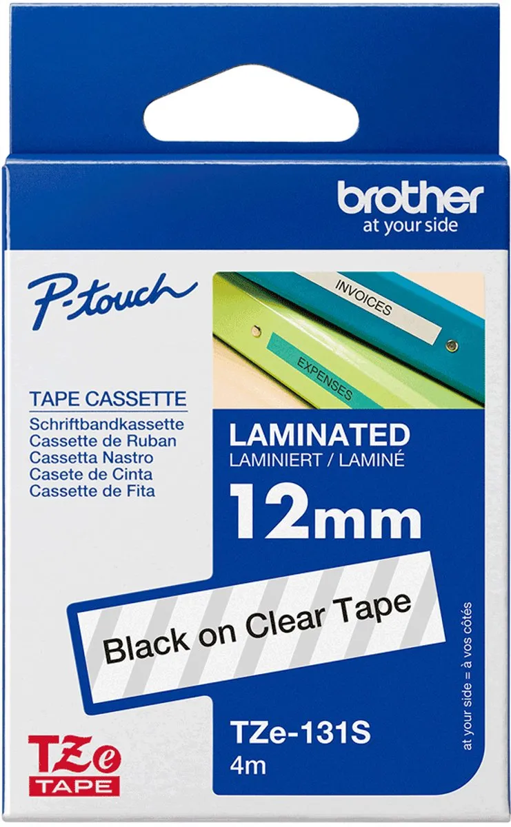Brother TZe-131S Labeltape - Transparant 12mm 4m