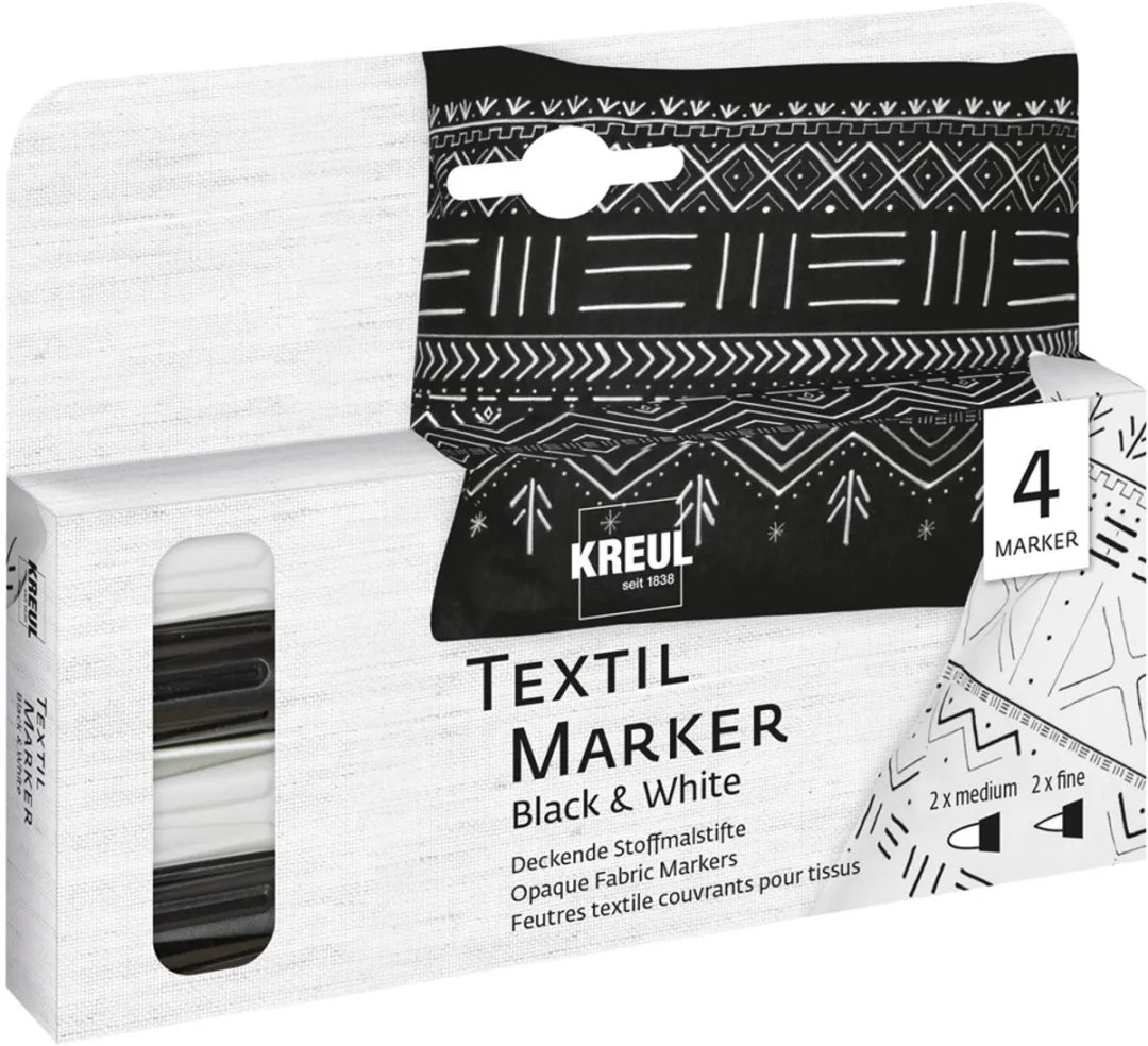 Kreul Textielstiften Opaak Zwart-Wit