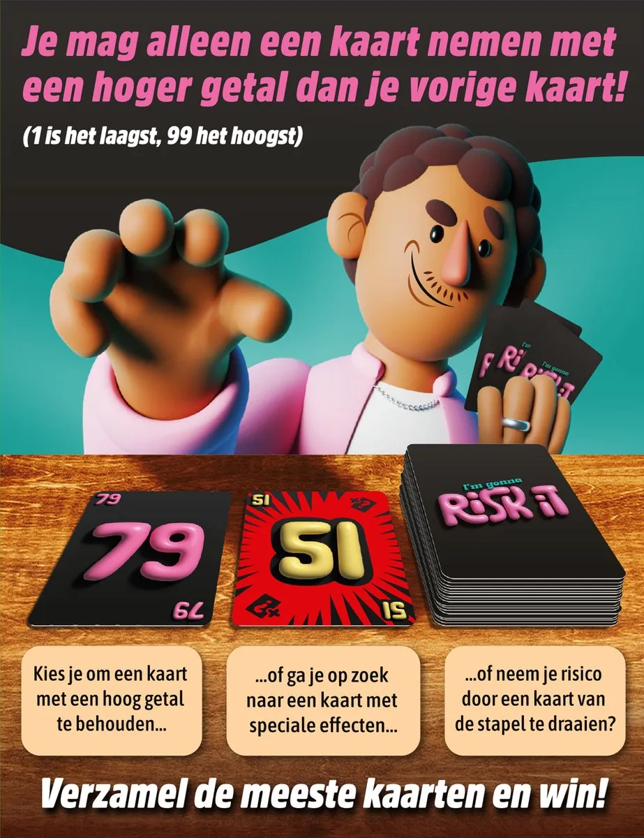 Asmodee Risk It Kaartspel - 2 tot 6 Spelers - 8+