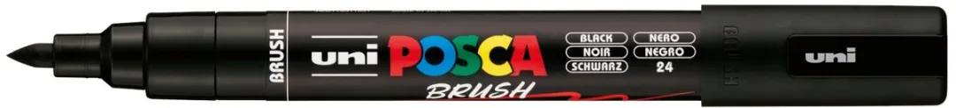 Posca PC-5BR Paintmarker Brushpunt - Zwart