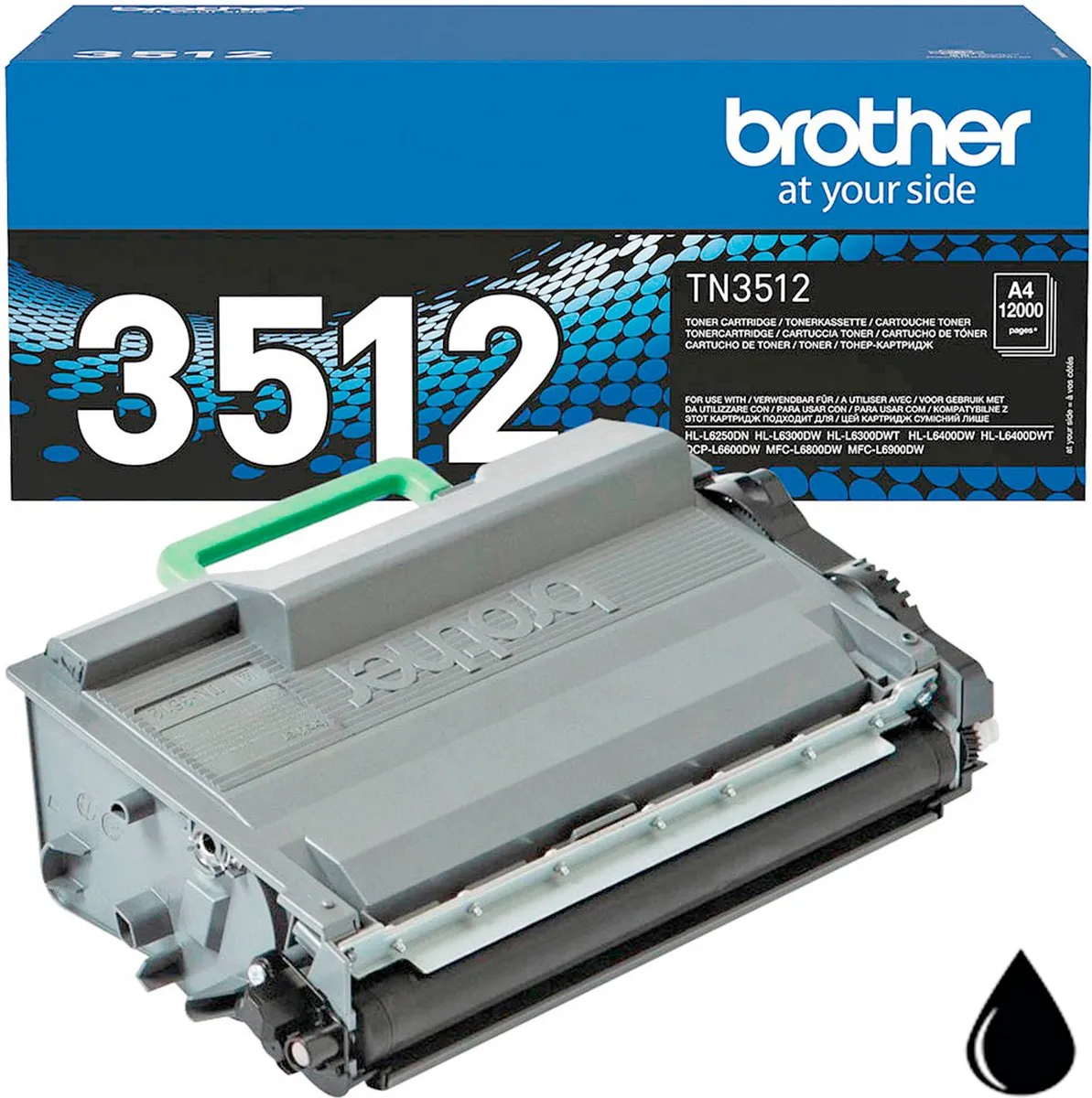 Brother TN-3512 Tonercartridge - 12.000 pagina's - Zwart