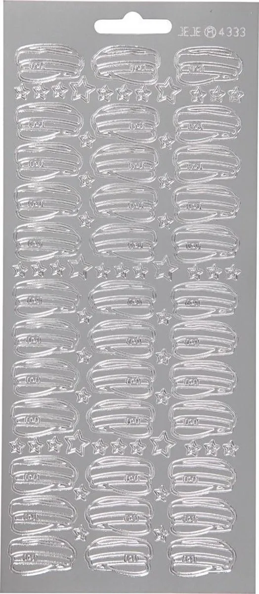 Creativ Company Zilver Hoed Stickers - 36 Stuks
