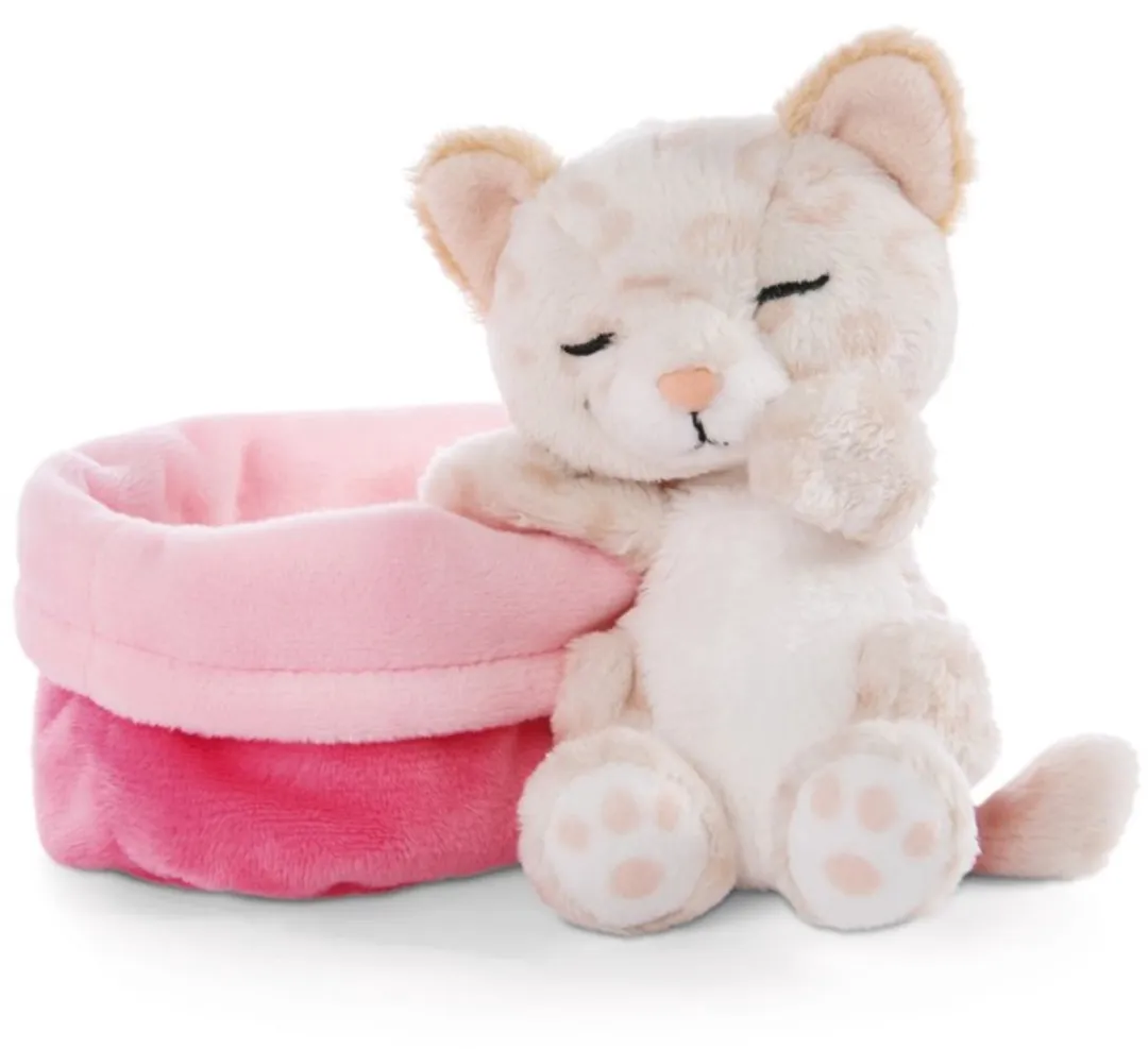 Nici Slapend Kitten Teddybeer - 12cm - Multicolor
