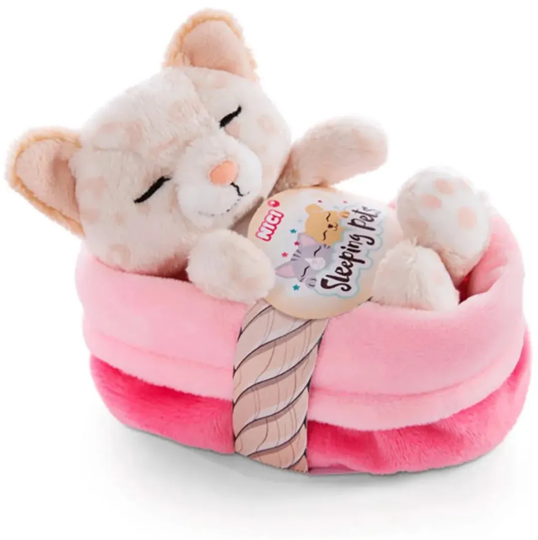 Nici Slapend Kitten Teddybeer - 12cm - Multicolor