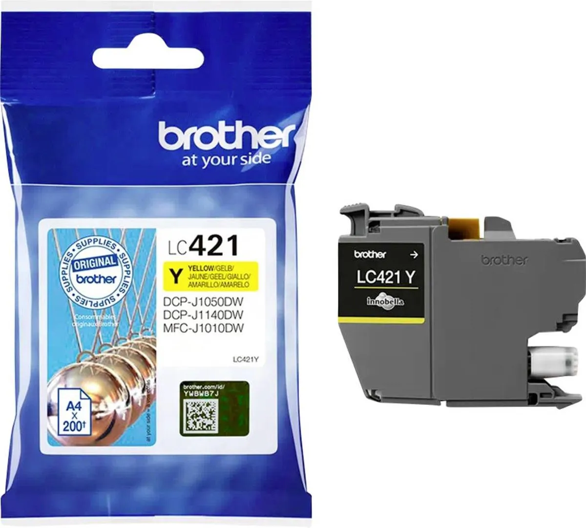 Brother LC-421Y Cartridge - Geel