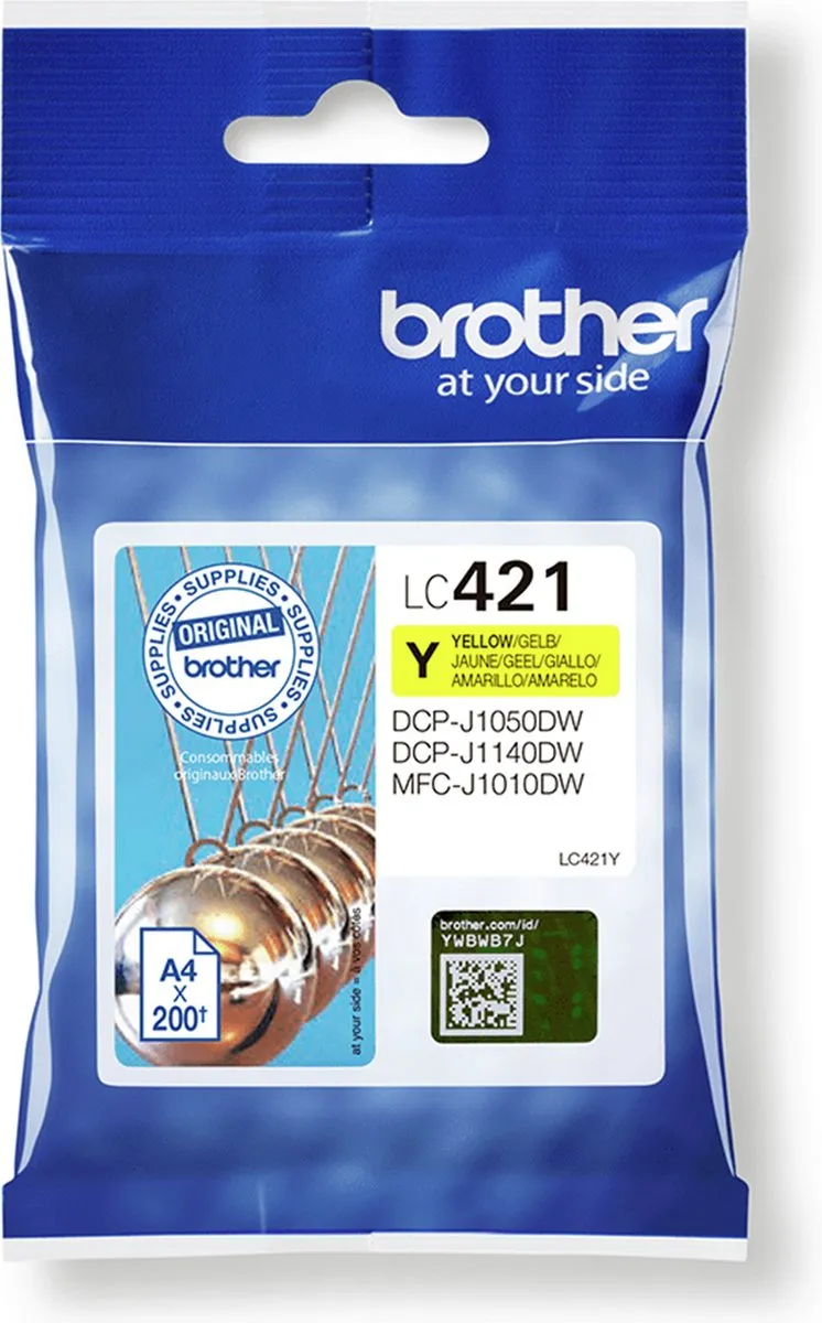 Brother LC-421Y Cartridge - Geel