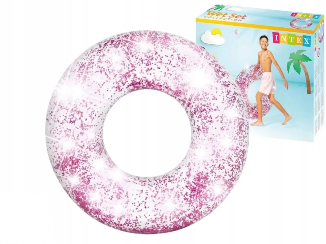 Intex Roze Sparkling Glitter Zwemring 119cm